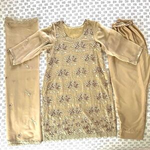 Heavily Embroidered Chiffon Shalwar Kameez